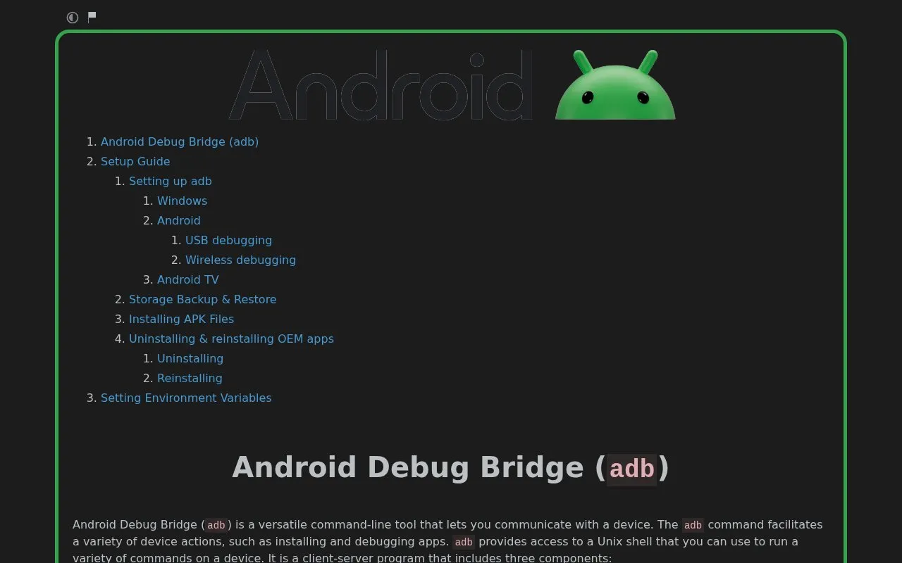 ADB101 homepage screenshot