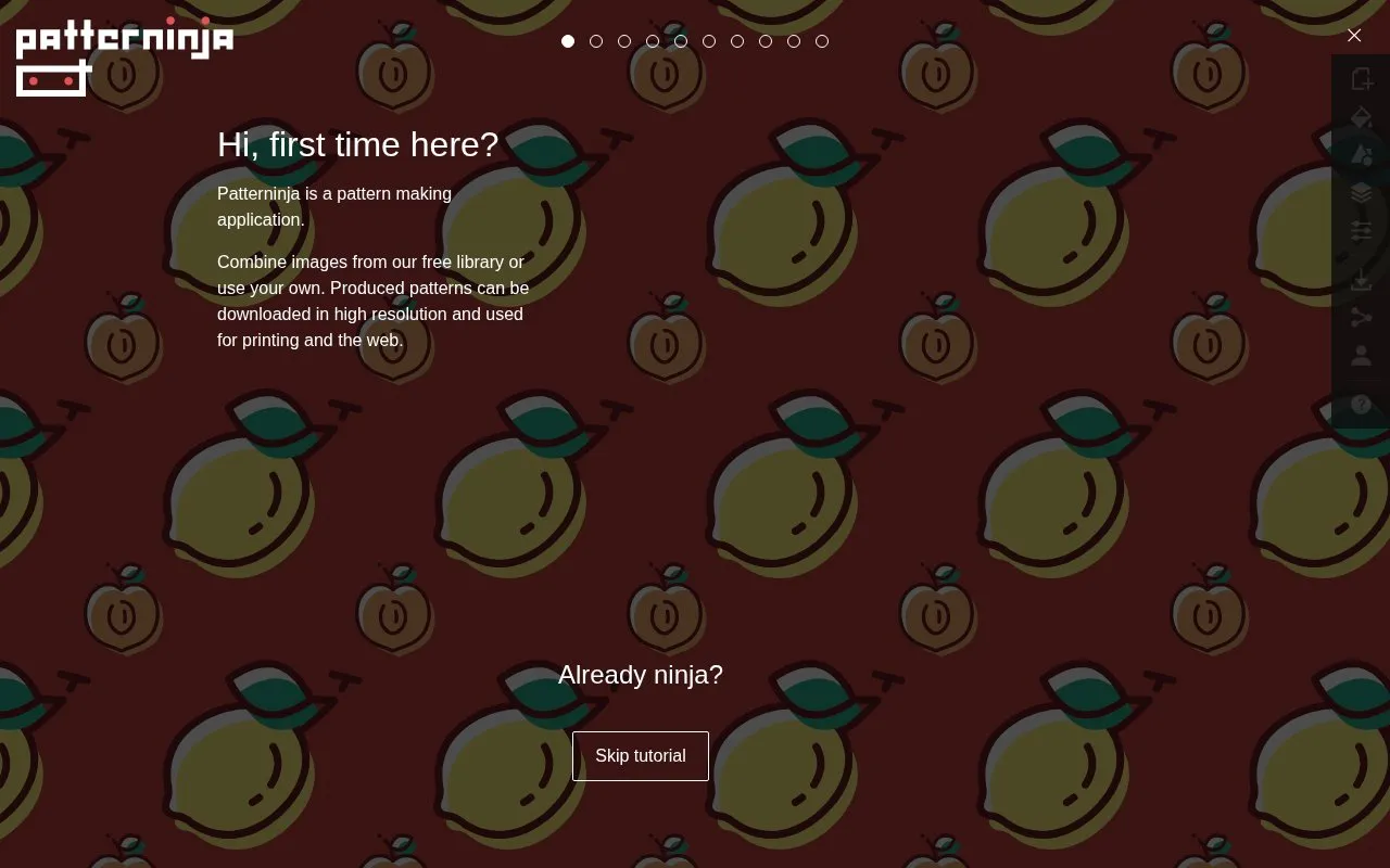 Pattern Ninja homepage screenshot