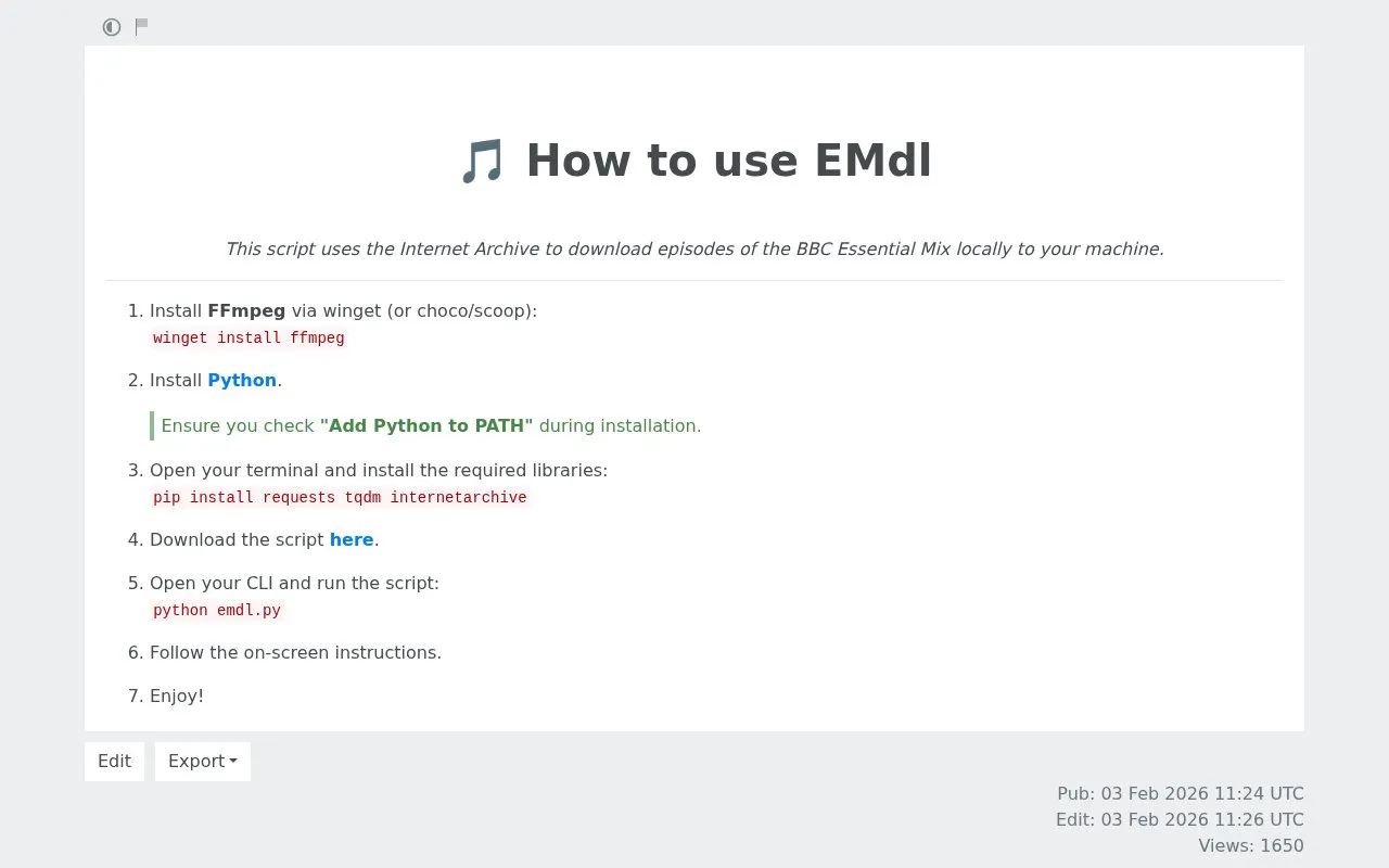 Downloader homepage screenshot