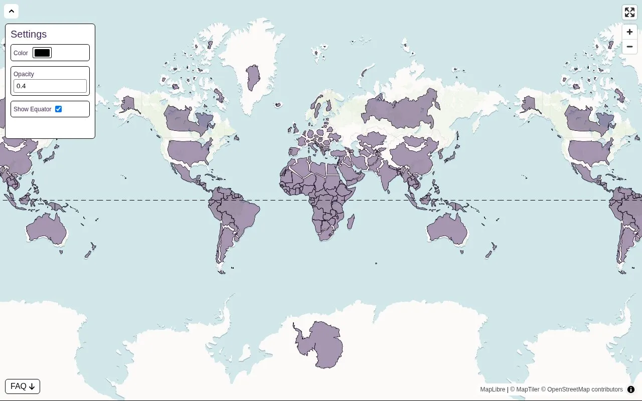 True Size Of Countries homepage screenshot