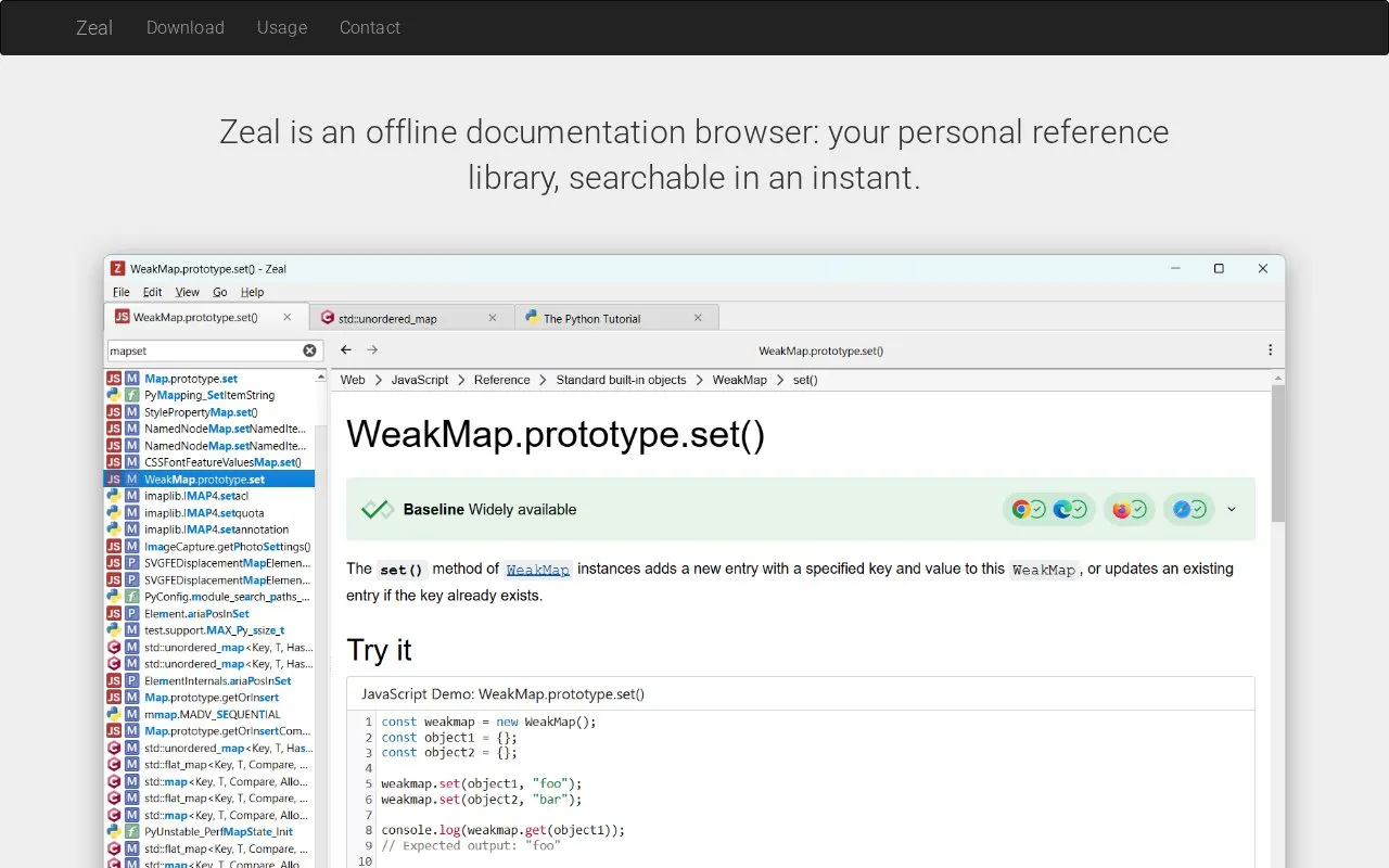 ZealDocs homepage screenshot