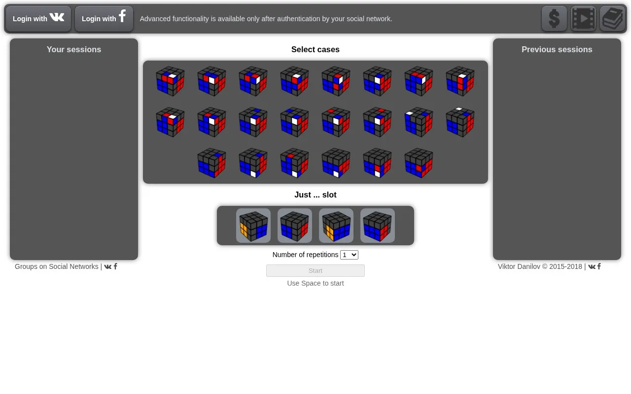 F2L Trainer homepage screenshot