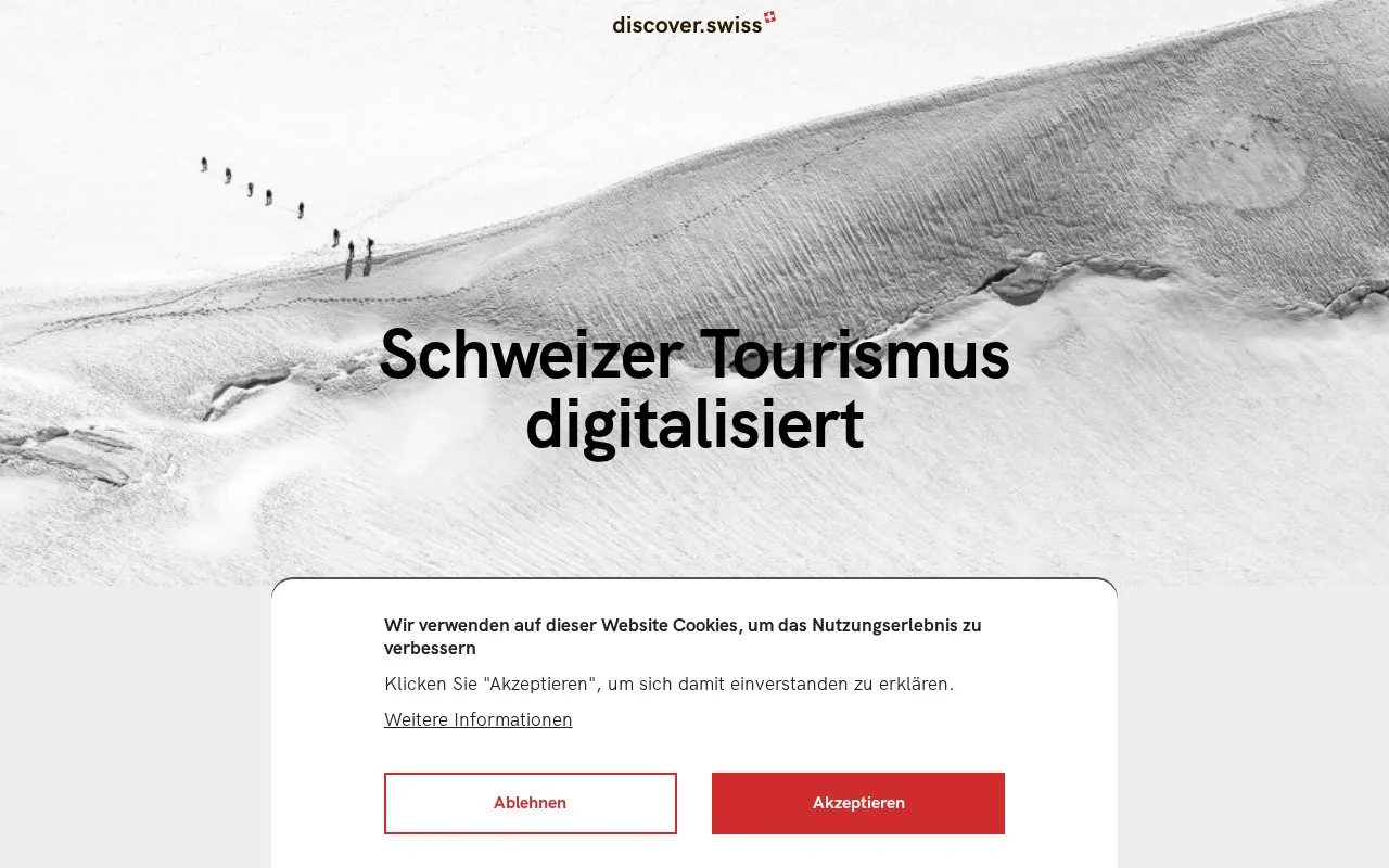 discover.swiss homepage screenshot