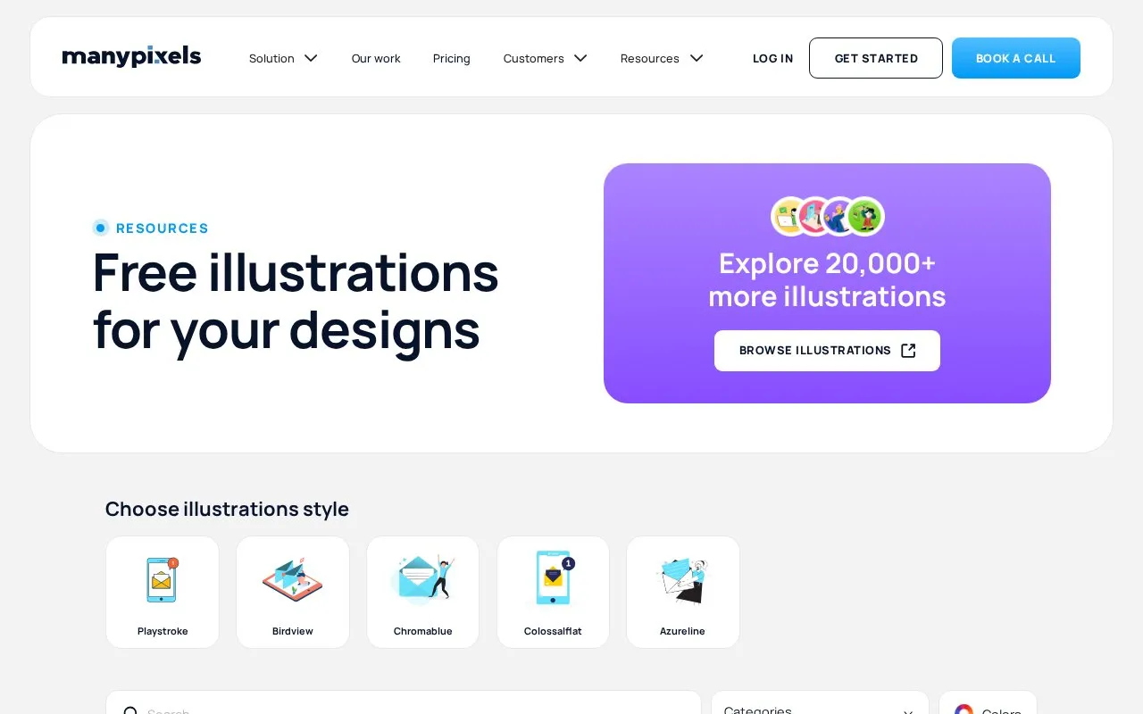 manypixels homepage screenshot