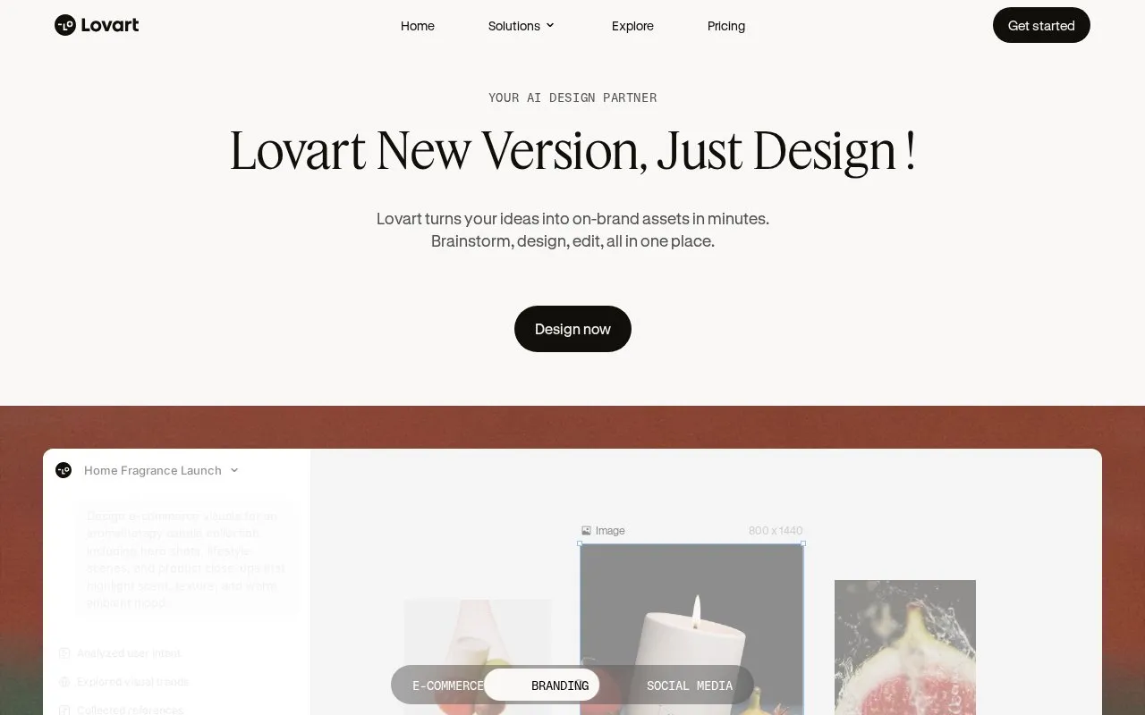 Lovart AI homepage screenshot