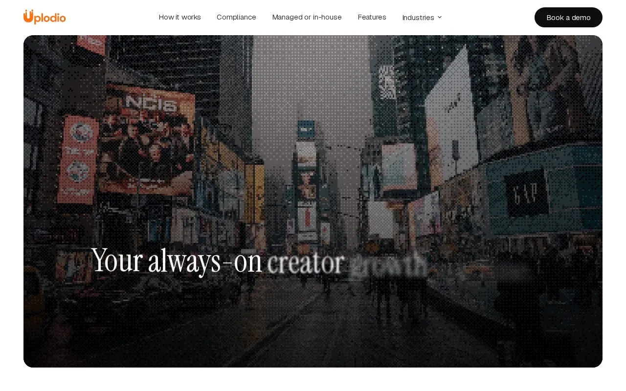Uplodio homepage screenshot