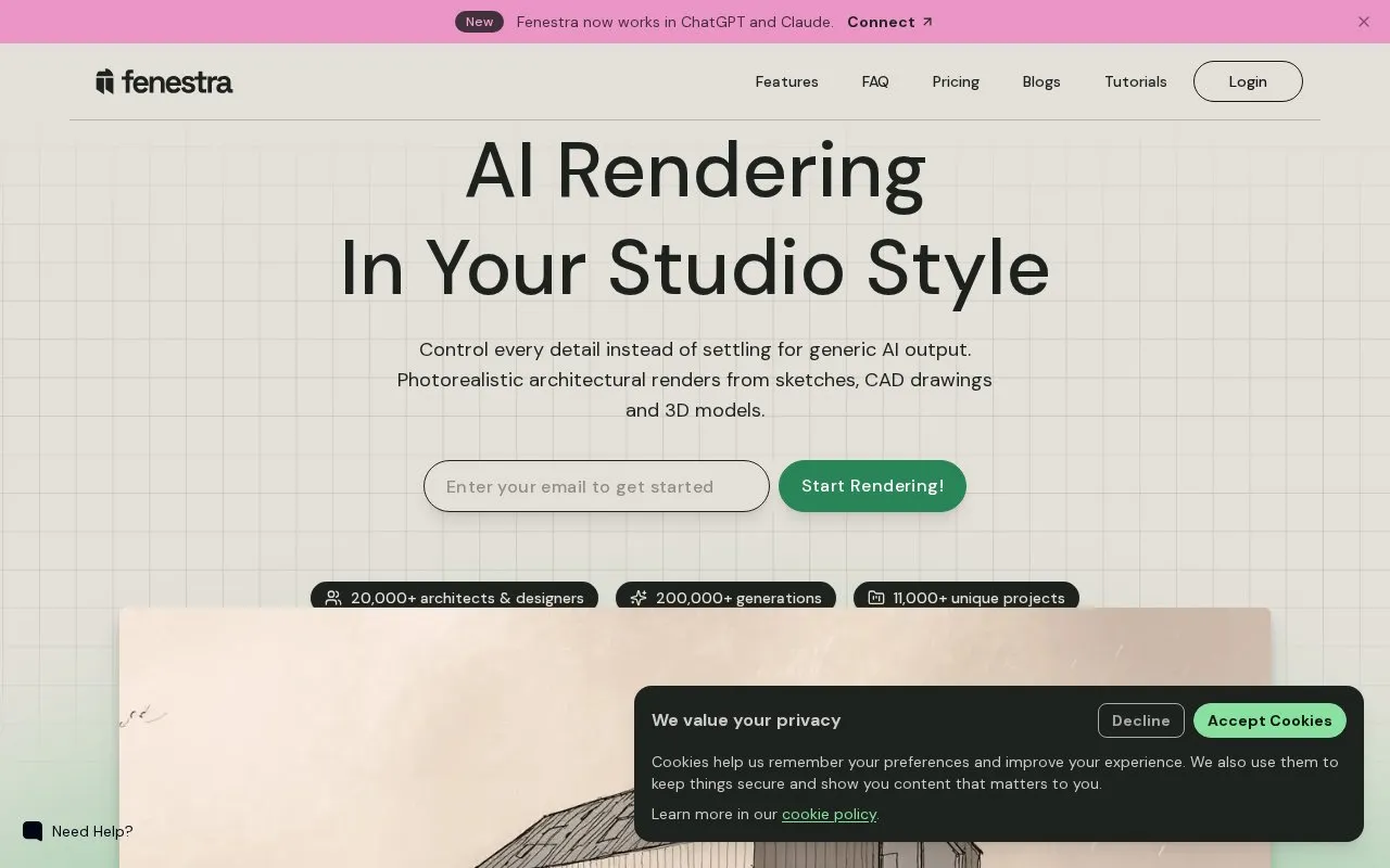 Fenestra homepage screenshot