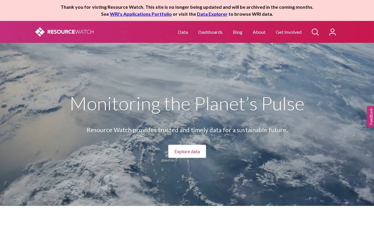 ResourceWatch.org homepage screenshot