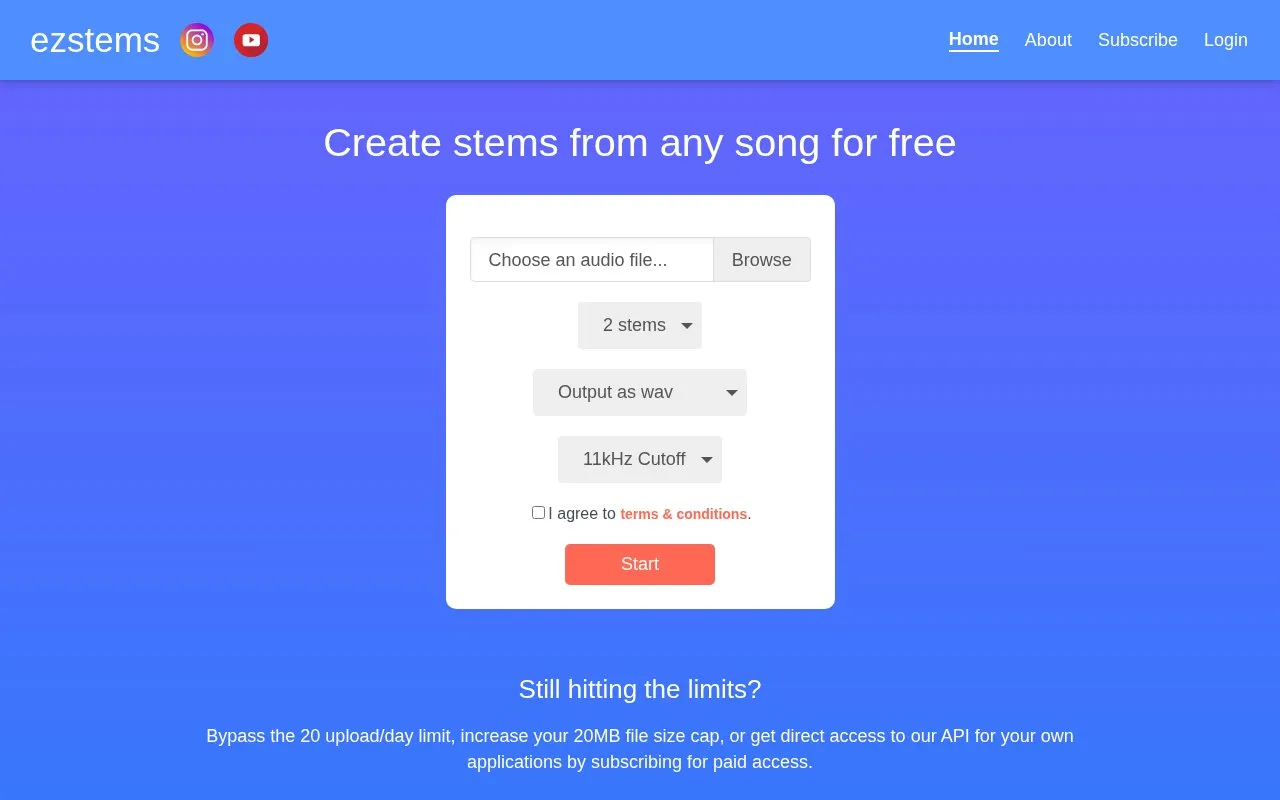 Ezstems homepage screenshot