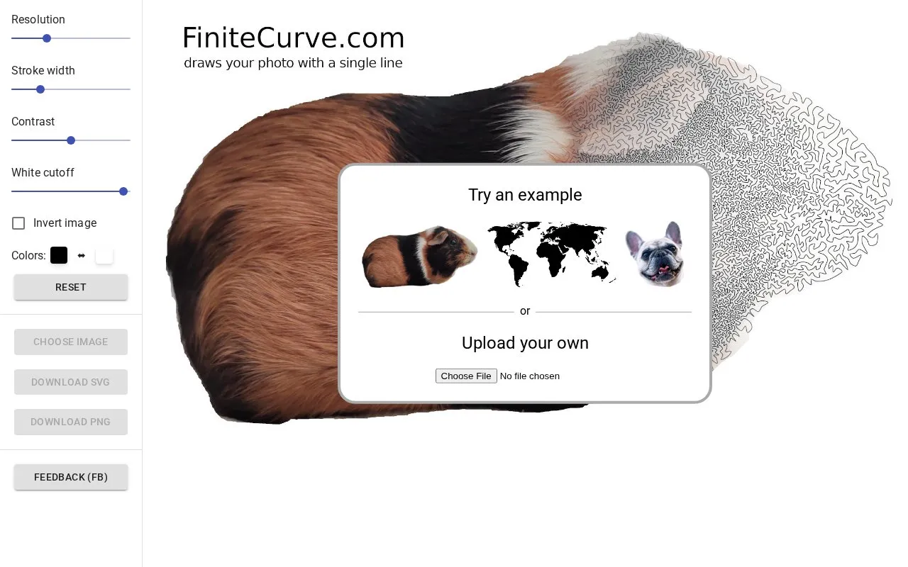 FiniteCurve homepage screenshot