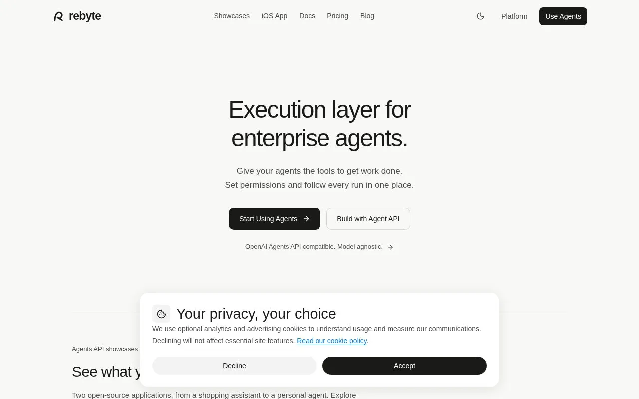 Rebyte homepage screenshot