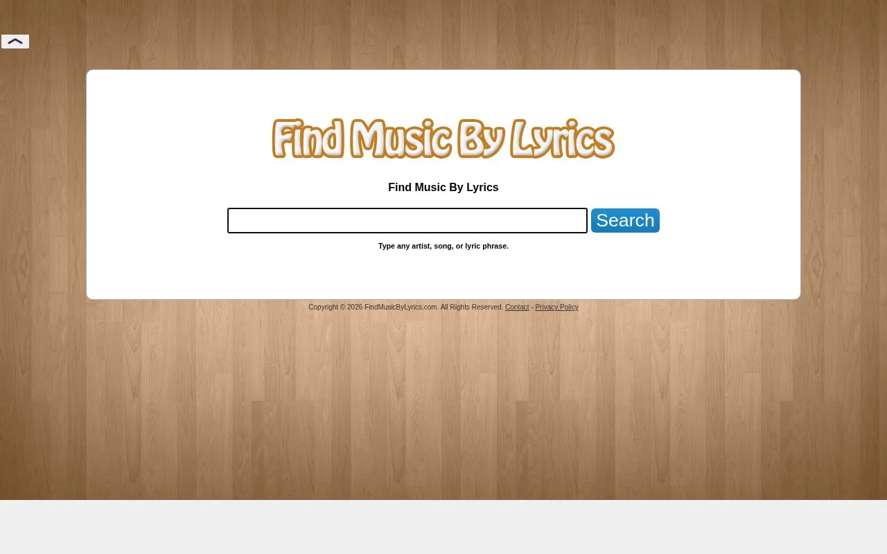 FindMusicByLyrics homepage screenshot