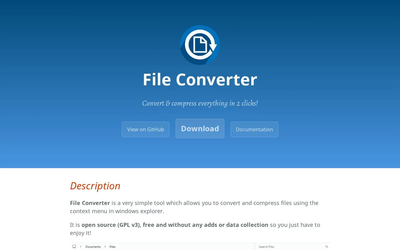 File Converter homepage screenshot