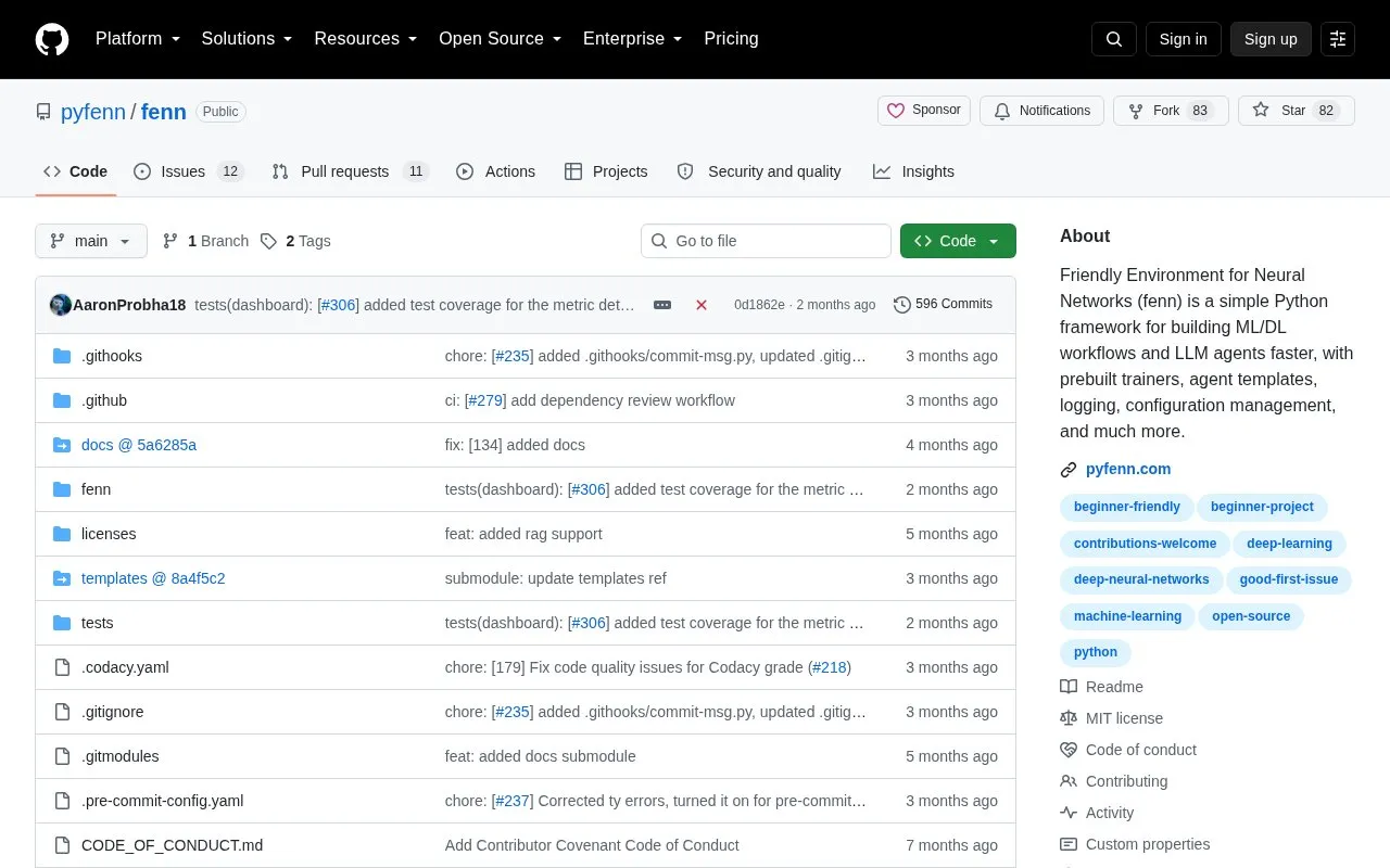 fenn homepage screenshot