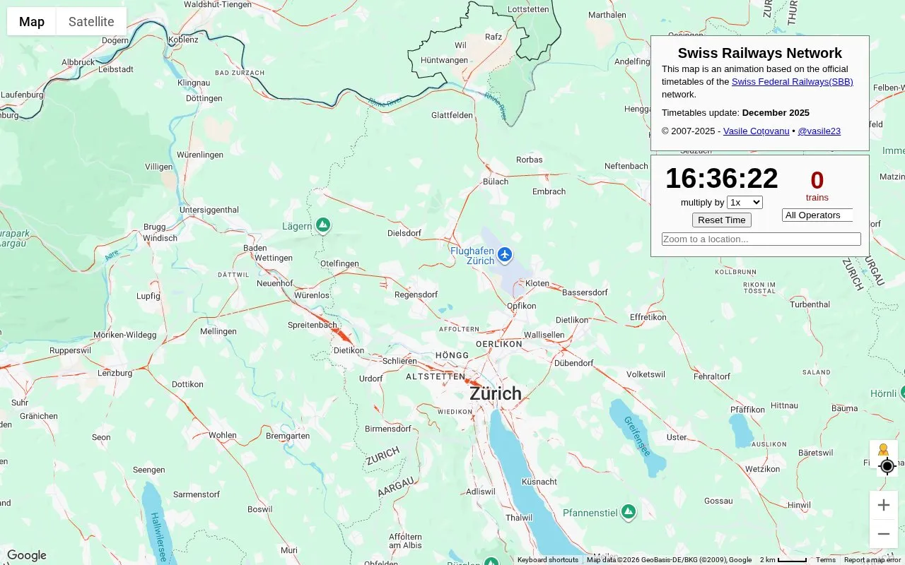 Swiss Railways Network homepage screenshot