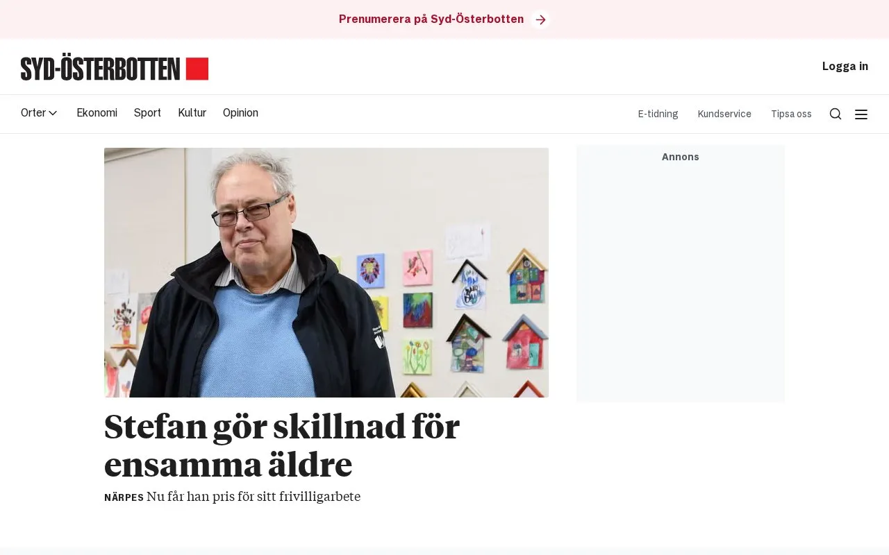 Syd-Österbotten homepage screenshot