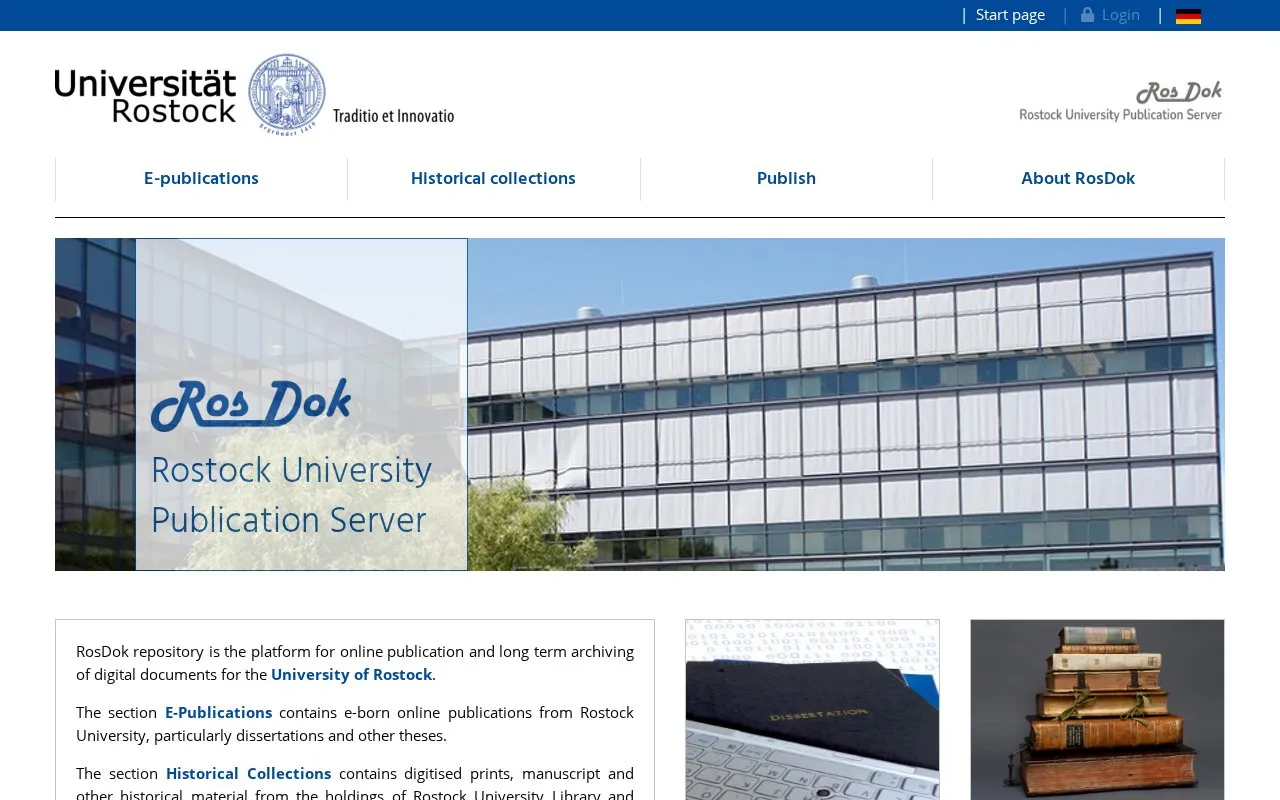 RosDok homepage screenshot