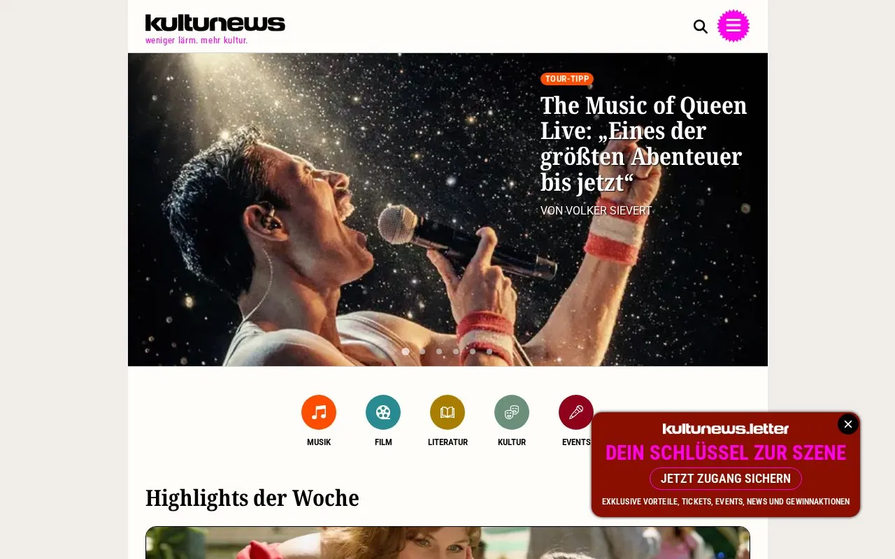 Kulturnews homepage screenshot