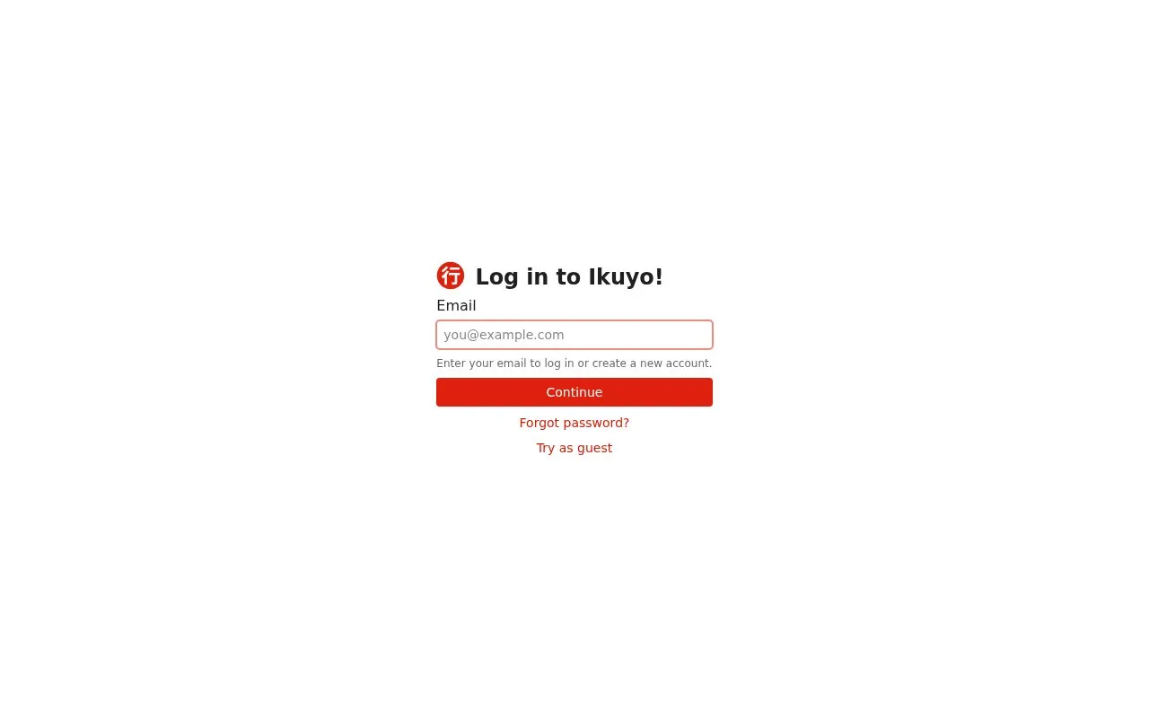 Ikuyo homepage screenshot