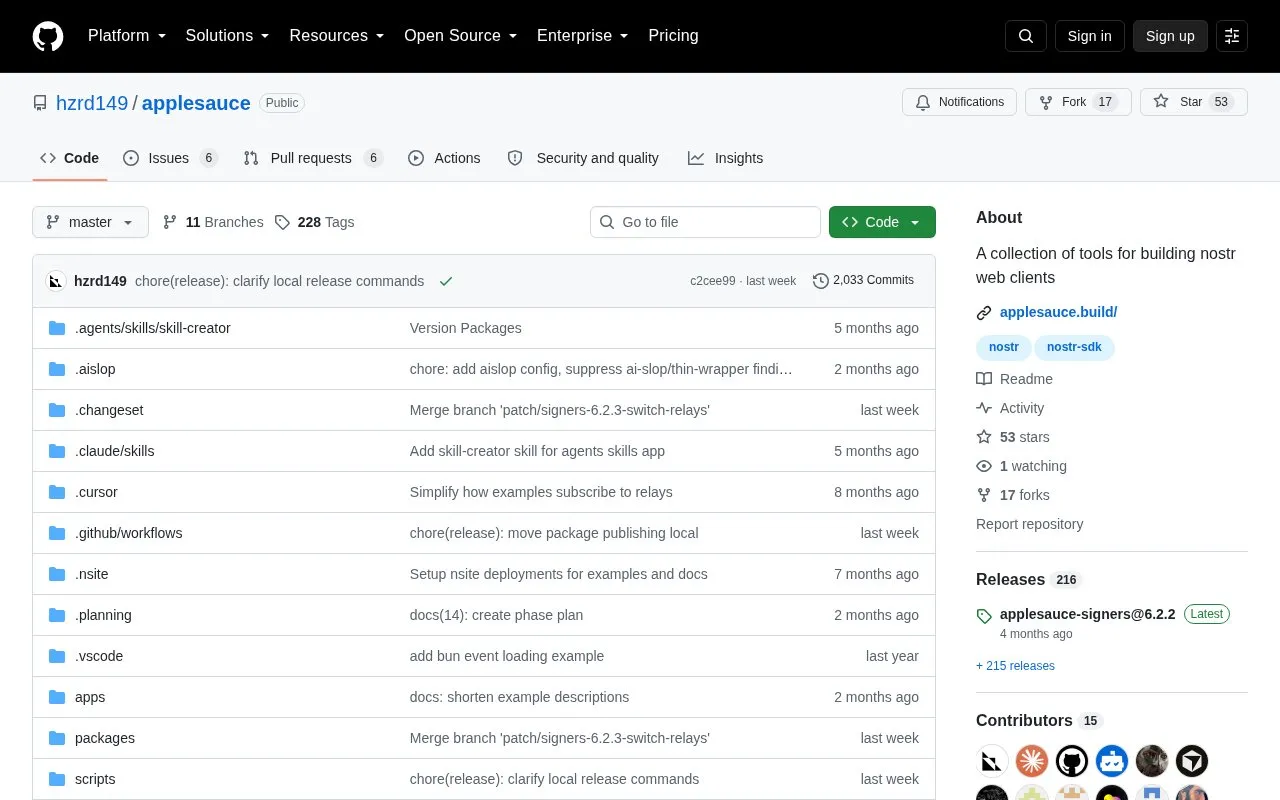 applesauce homepage screenshot