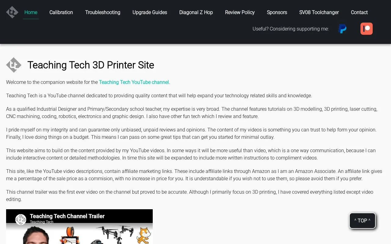 Teaching Tech homepage screenshot