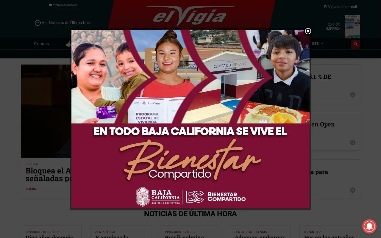 El Vigía homepage screenshot