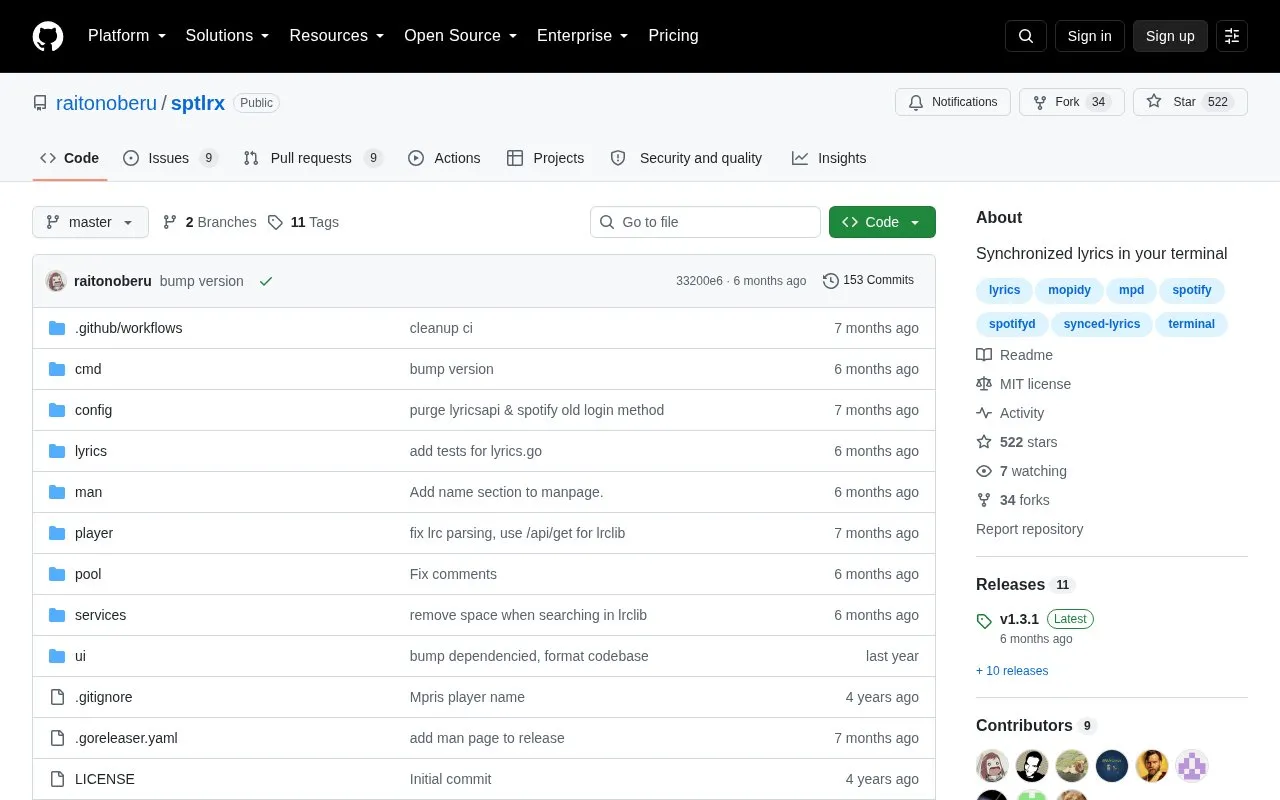 sptlrx homepage screenshot