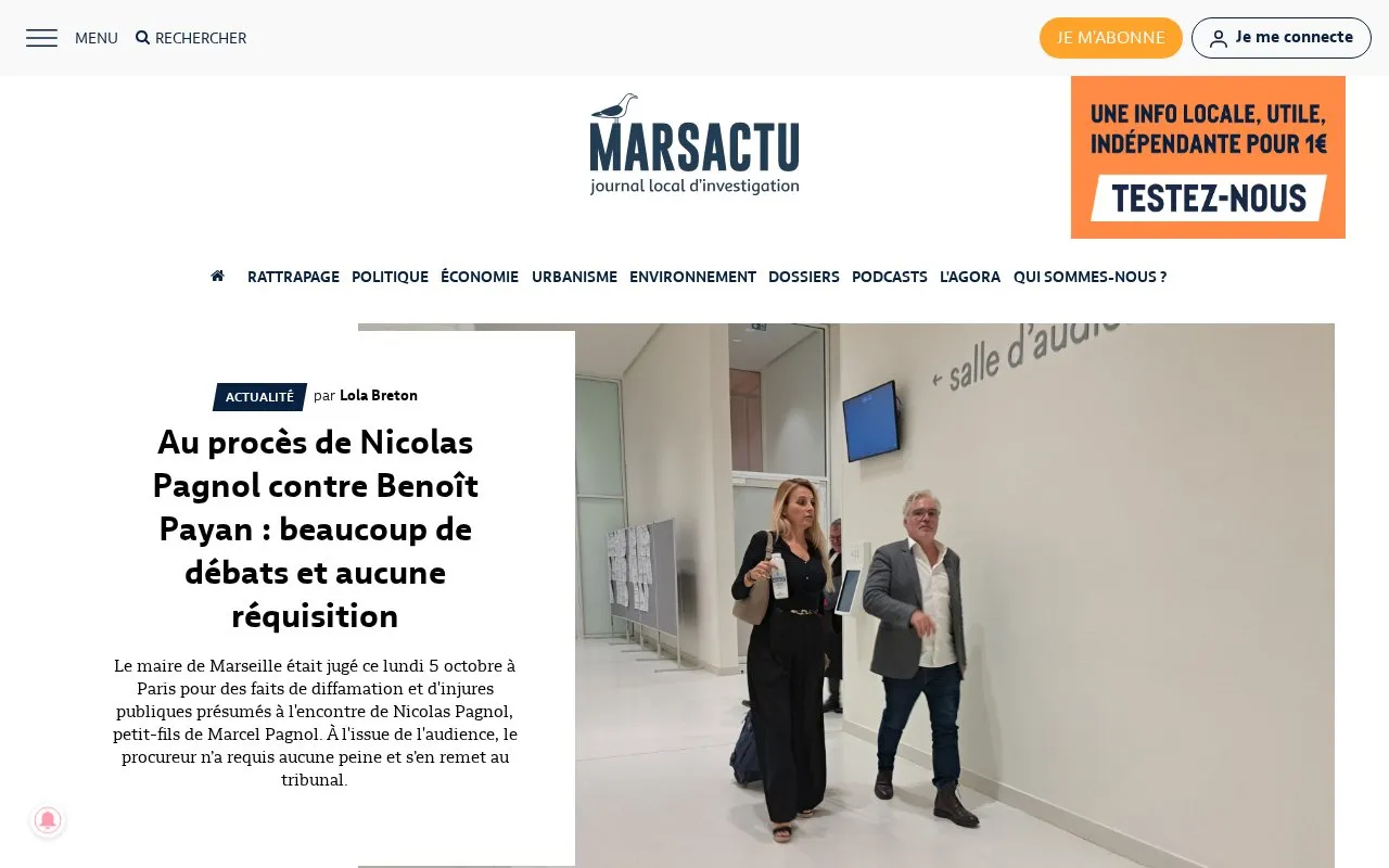 Marsactu homepage screenshot