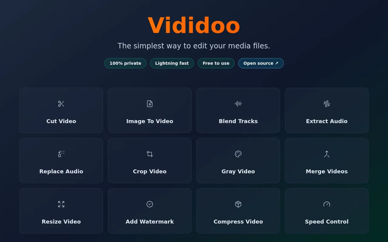 Vididoo homepage screenshot