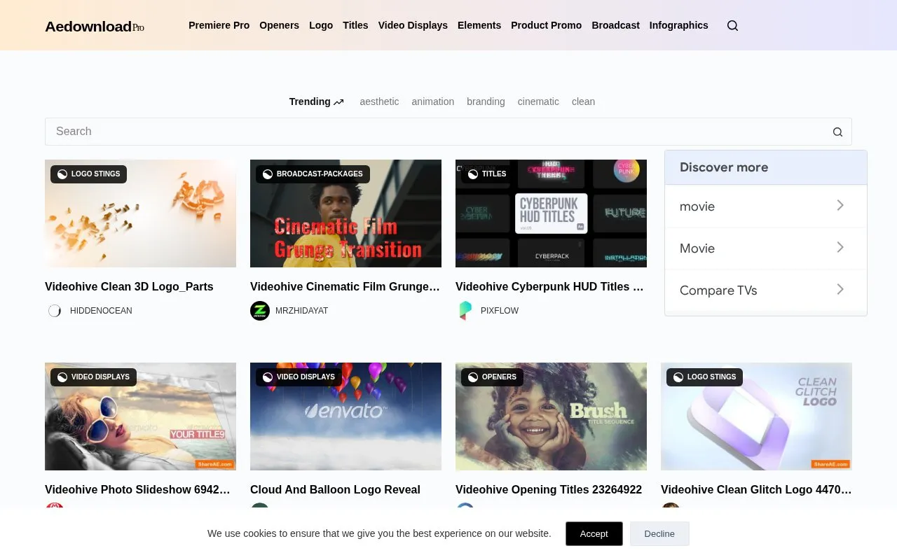 AEDownloadPro homepage screenshot