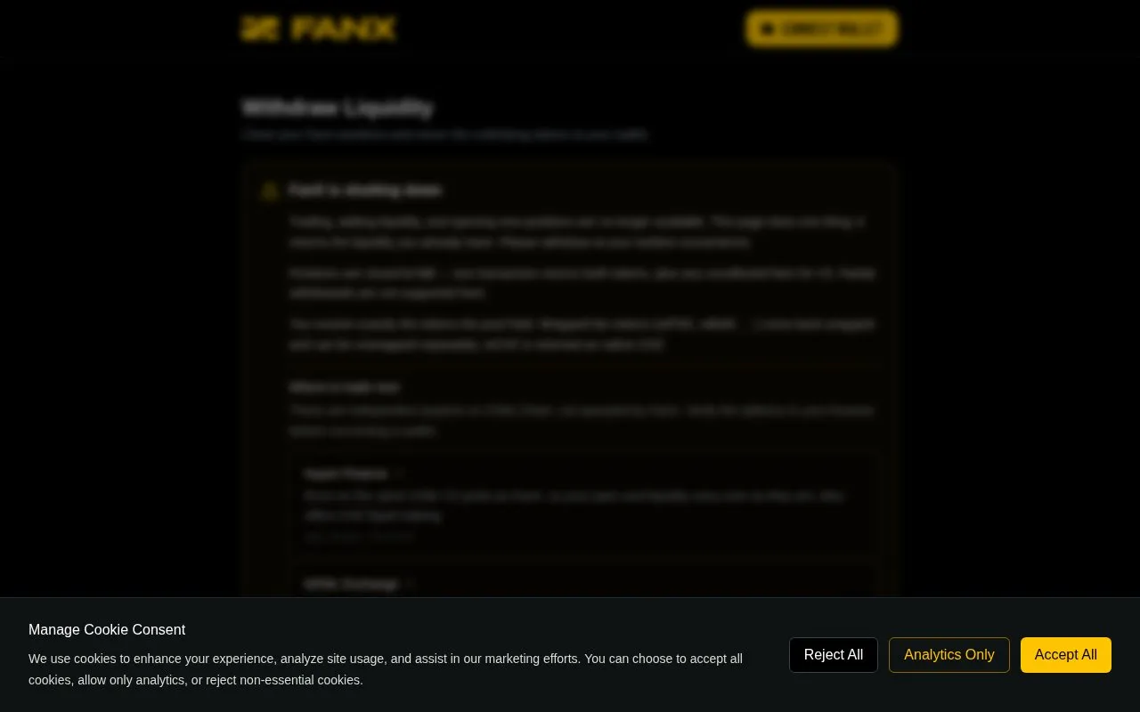 FanX Protocol homepage screenshot