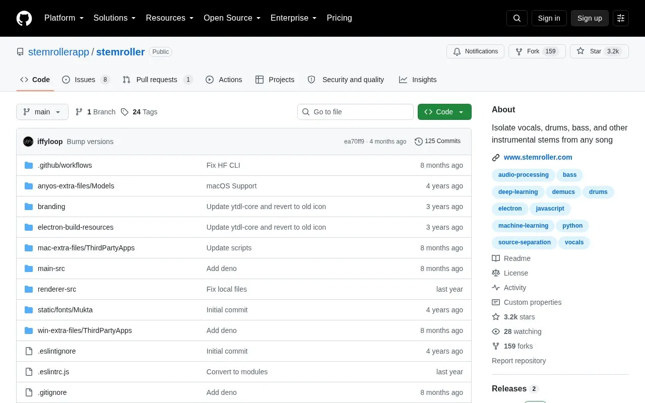 Stemroller homepage screenshot