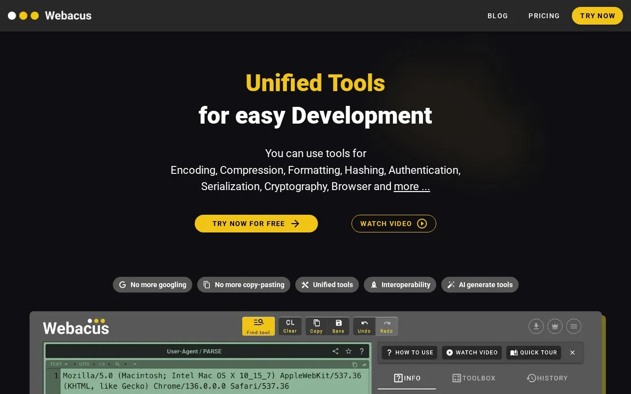 Webacus homepage screenshot