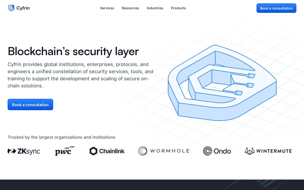 Cyfrin homepage screenshot