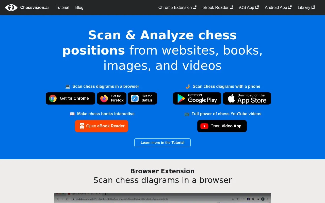 Chess Vision homepage screenshot