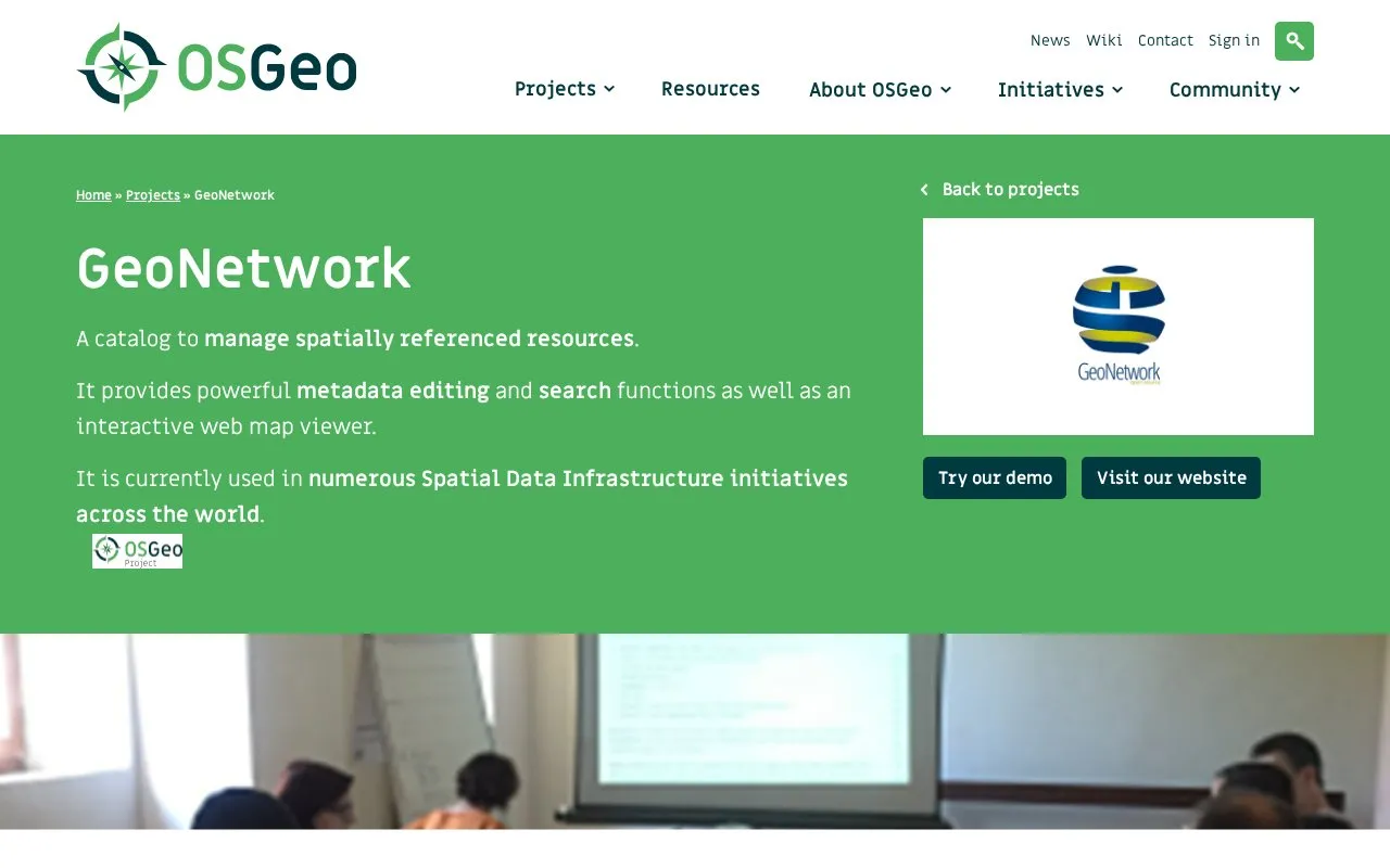 Public Geodata Repository homepage screenshot
