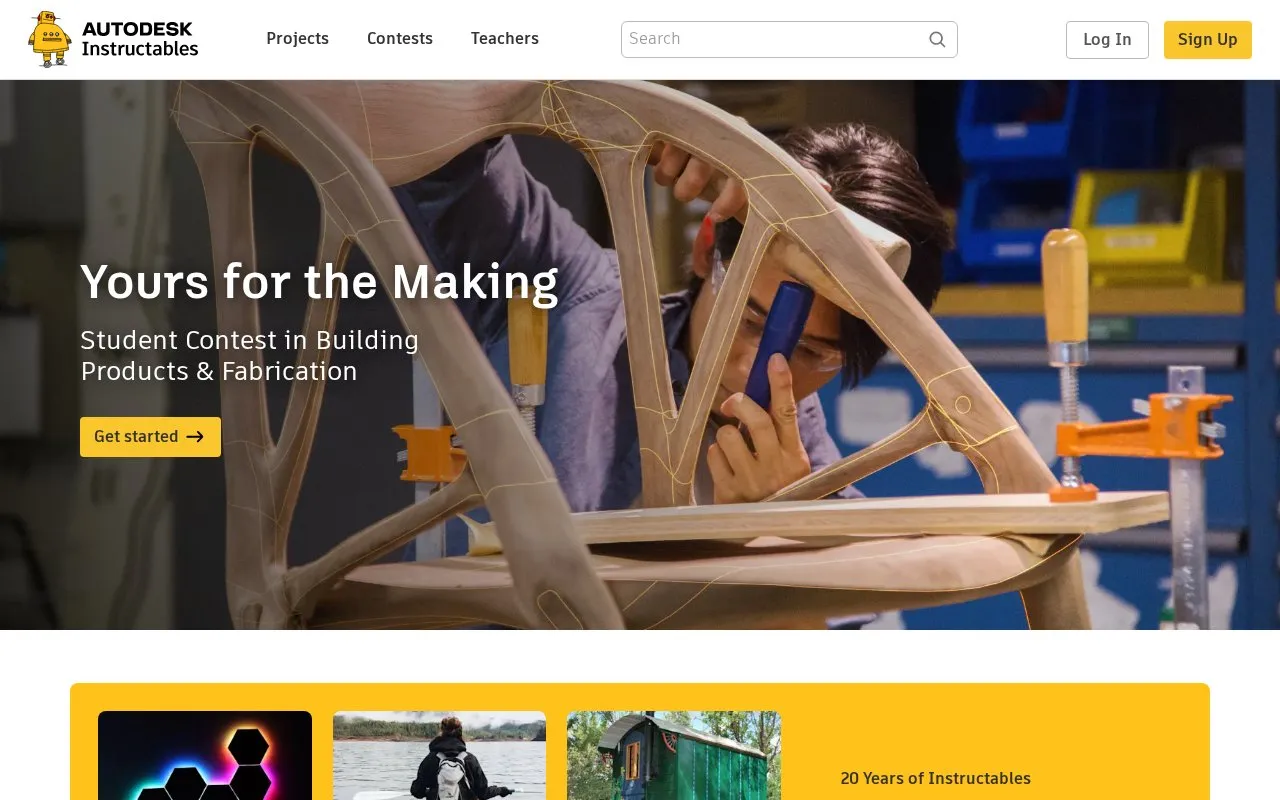 Instructables homepage screenshot