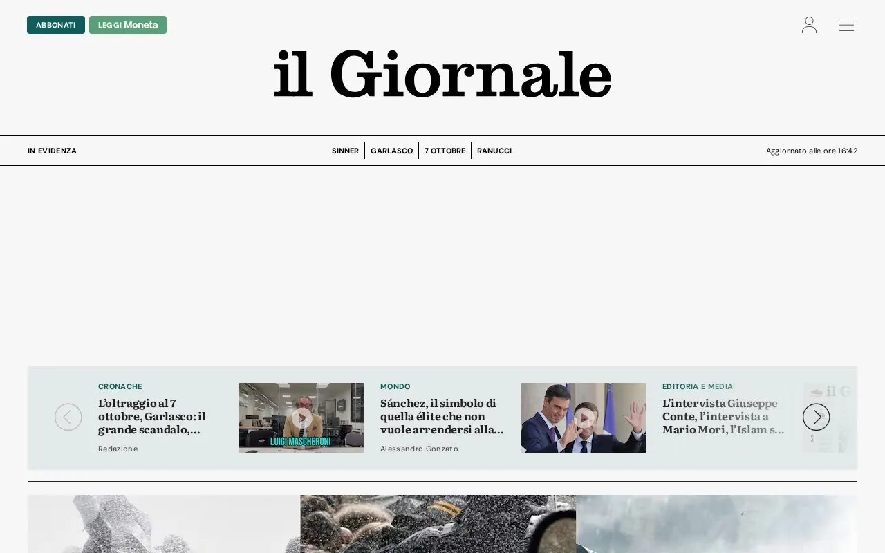 il Giornale homepage screenshot