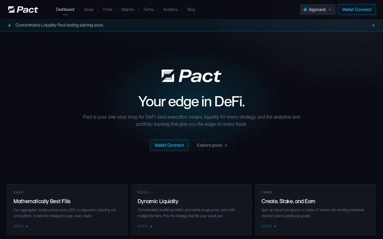 Pact homepage screenshot
