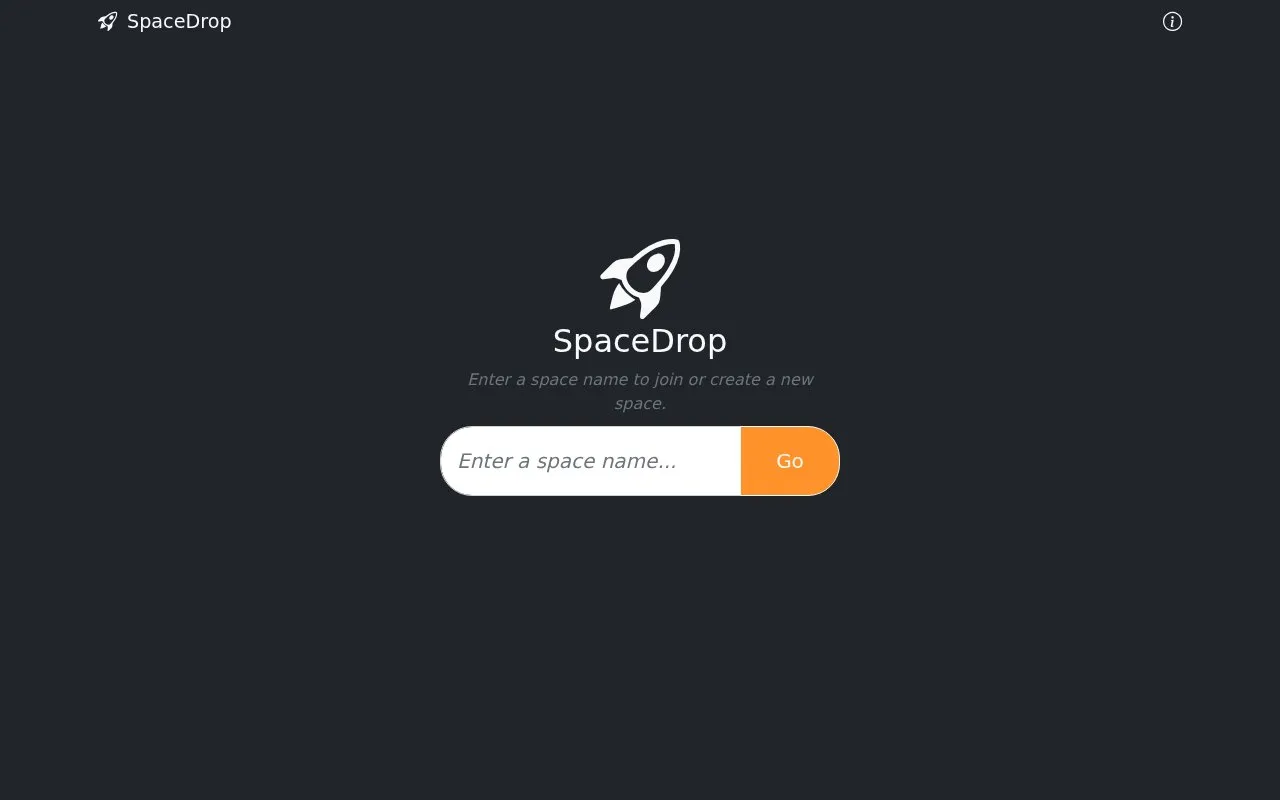 SpaceDrop homepage screenshot