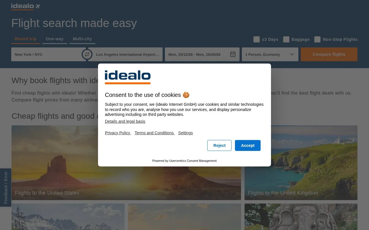 Idealo homepage screenshot