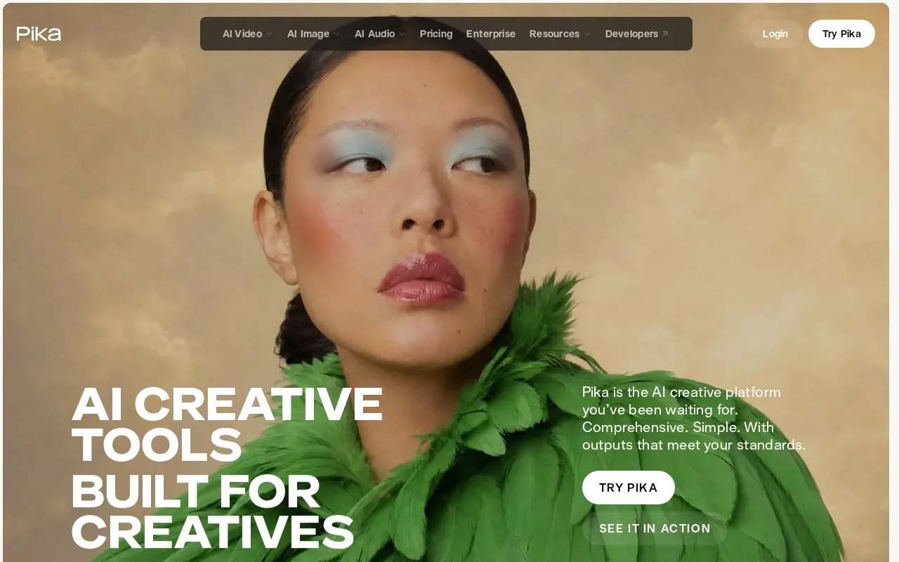 Pika homepage screenshot