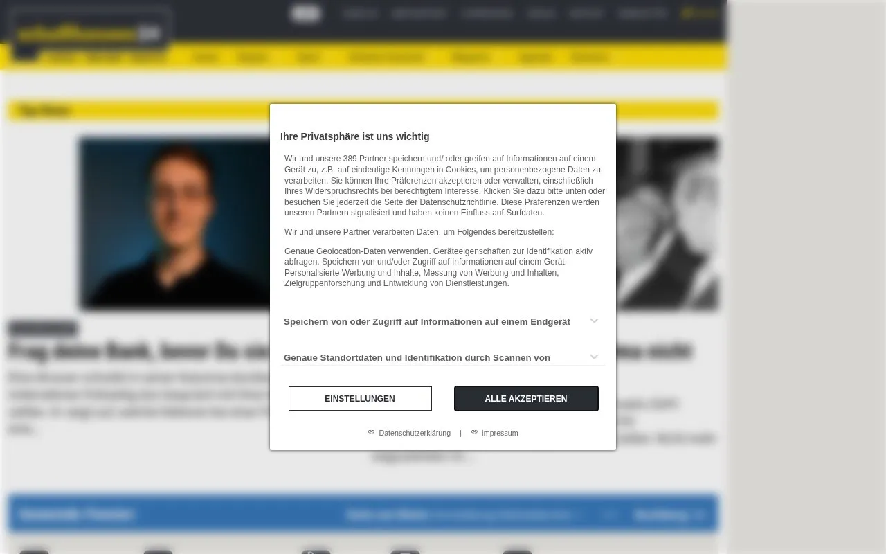 Schaffhauser Bock homepage screenshot