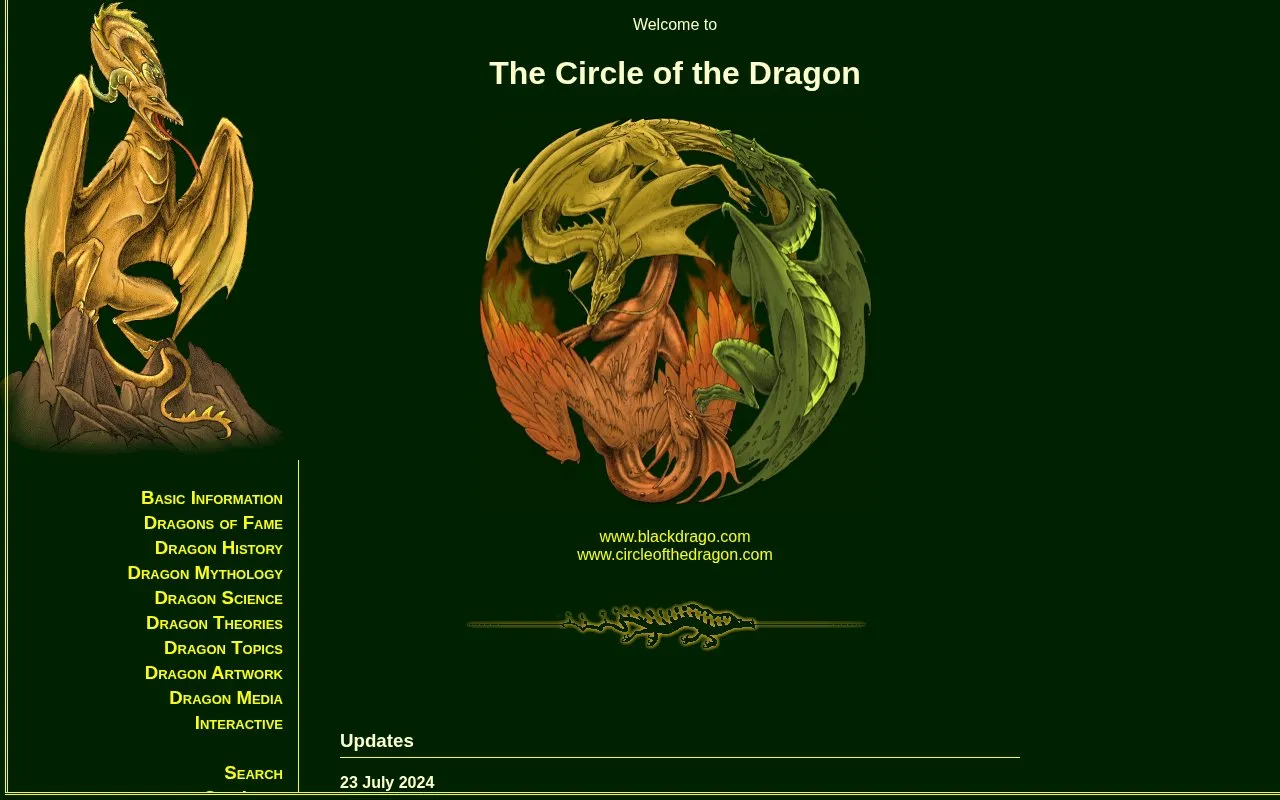 BlackDrago homepage screenshot