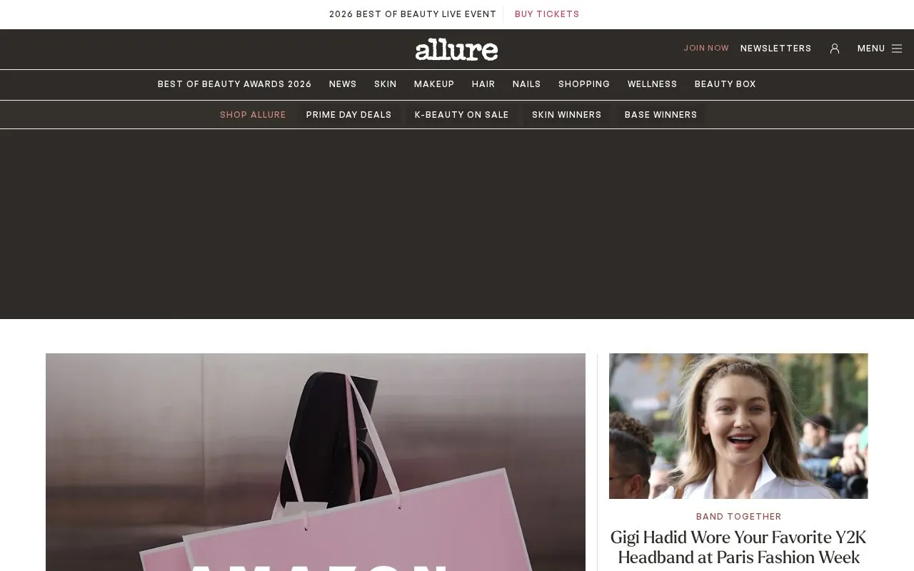Allure homepage screenshot