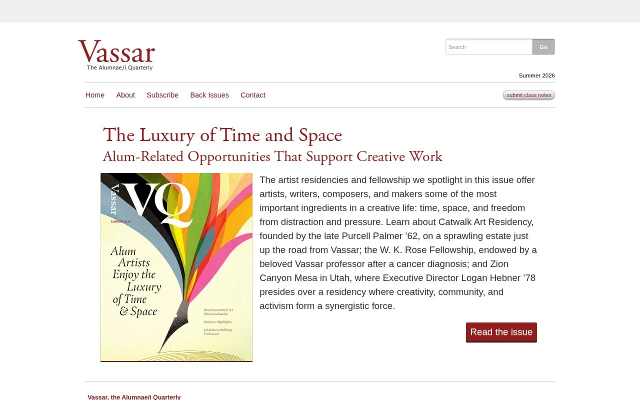 VQ homepage screenshot