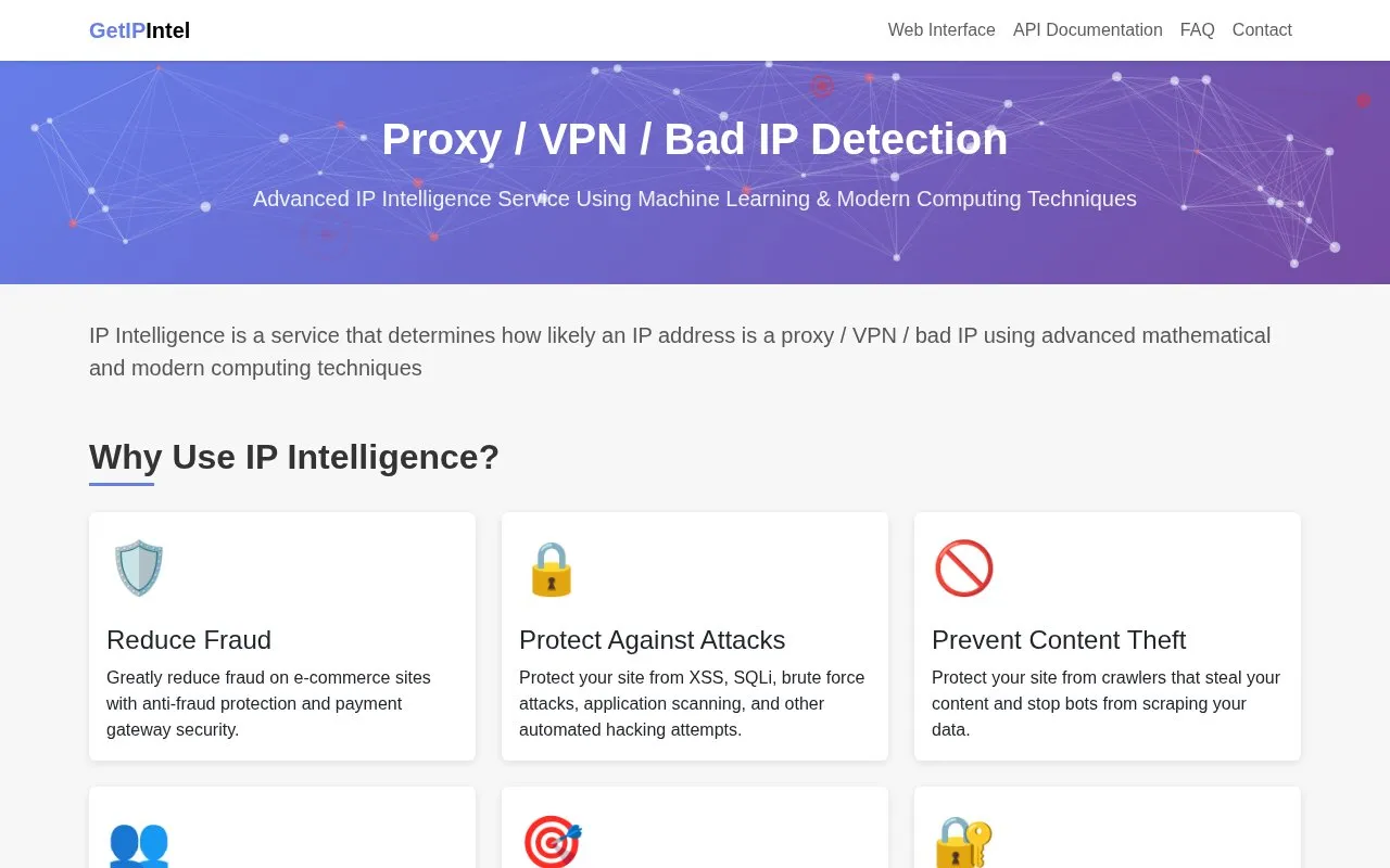 IP Intelligence homepage screenshot