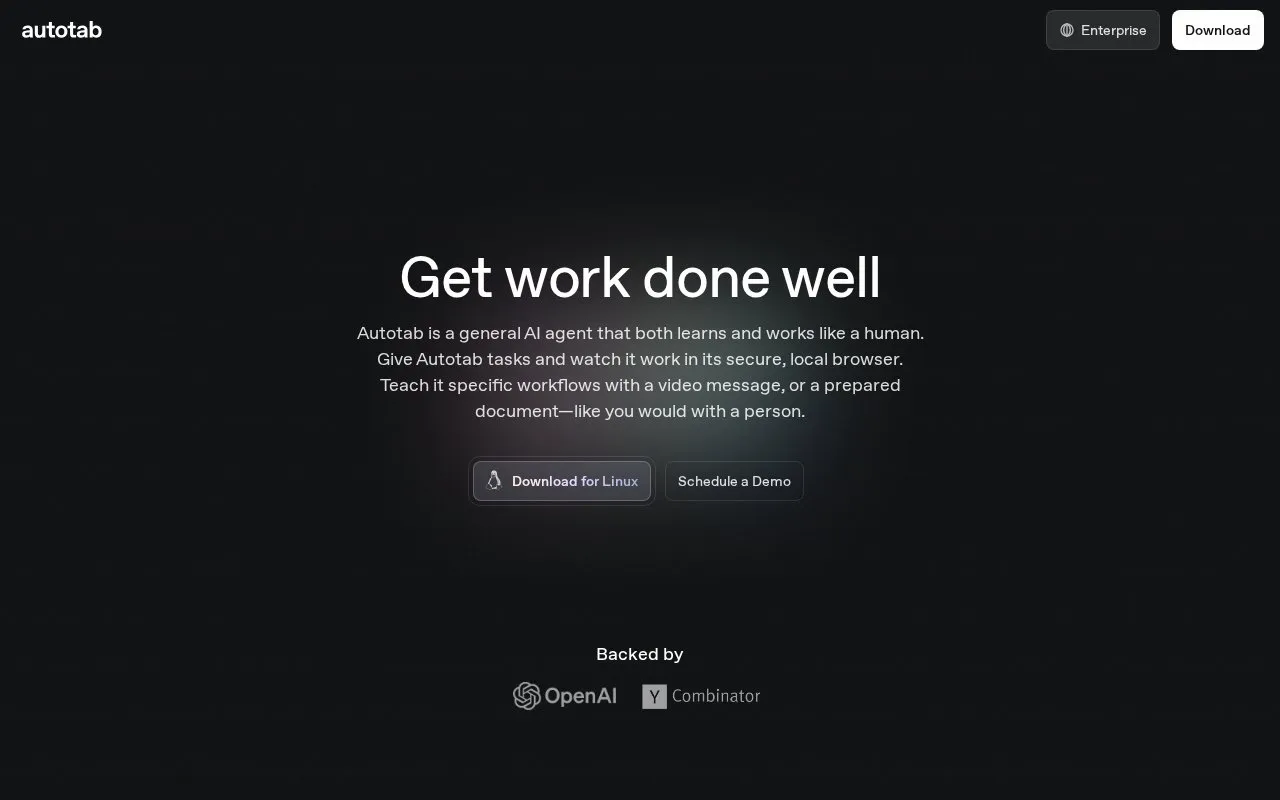 Autotab homepage screenshot