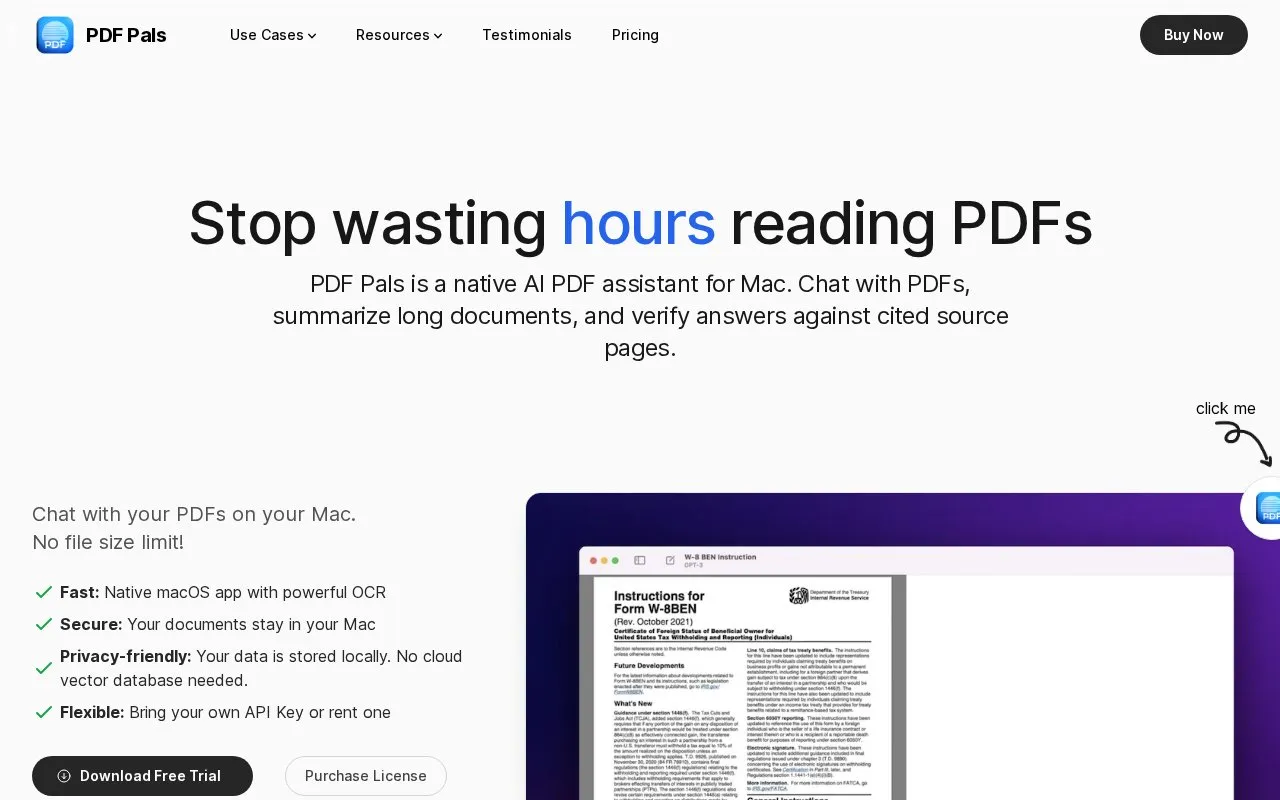 PDF Pals homepage screenshot