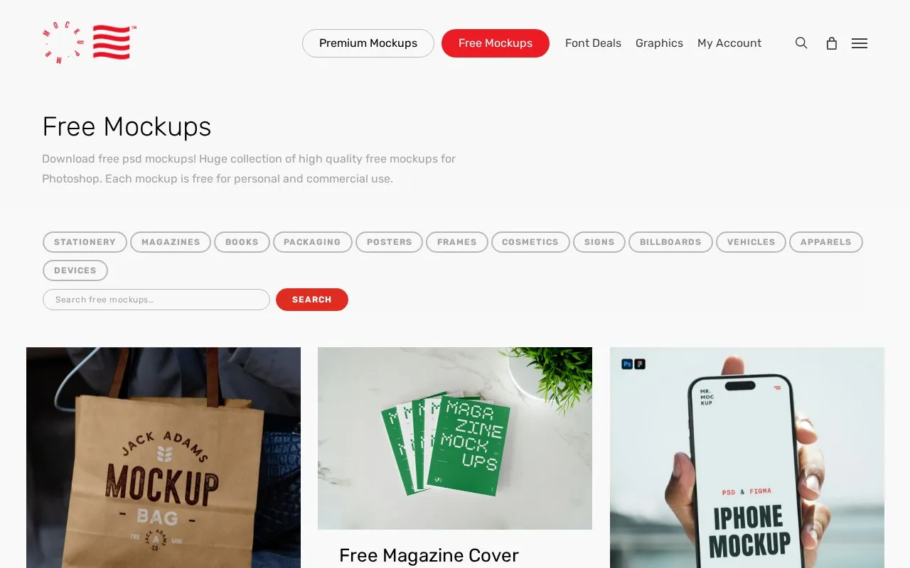 mrmockup homepage screenshot